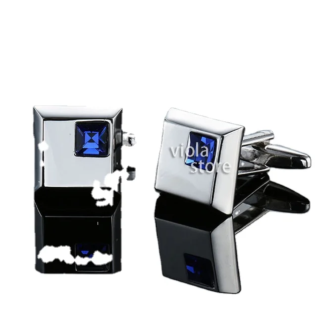 Retro Luxuspringenewnmend Crown Hourglass Stameness Cufflinks Men Blue Wedding Cuffs Srunningintage Design Accessory Nice Gift