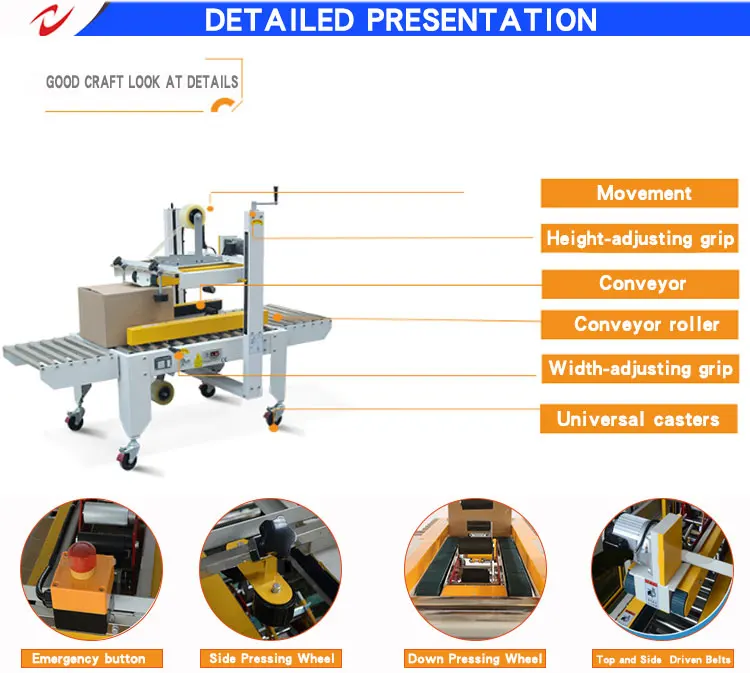 Factory Hot Sale Side and Top Belts Driven Carton Sealer Tape Carton Portable Sealing Machine With Servo Driven
