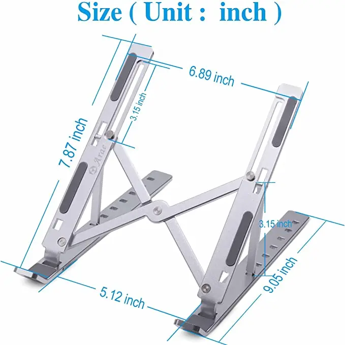 Adjustable Ergonomic Portable Aluminum Alloy Laptop Holder Laptop Stand Portable Foldable Lightweight Notebook Computer Stand