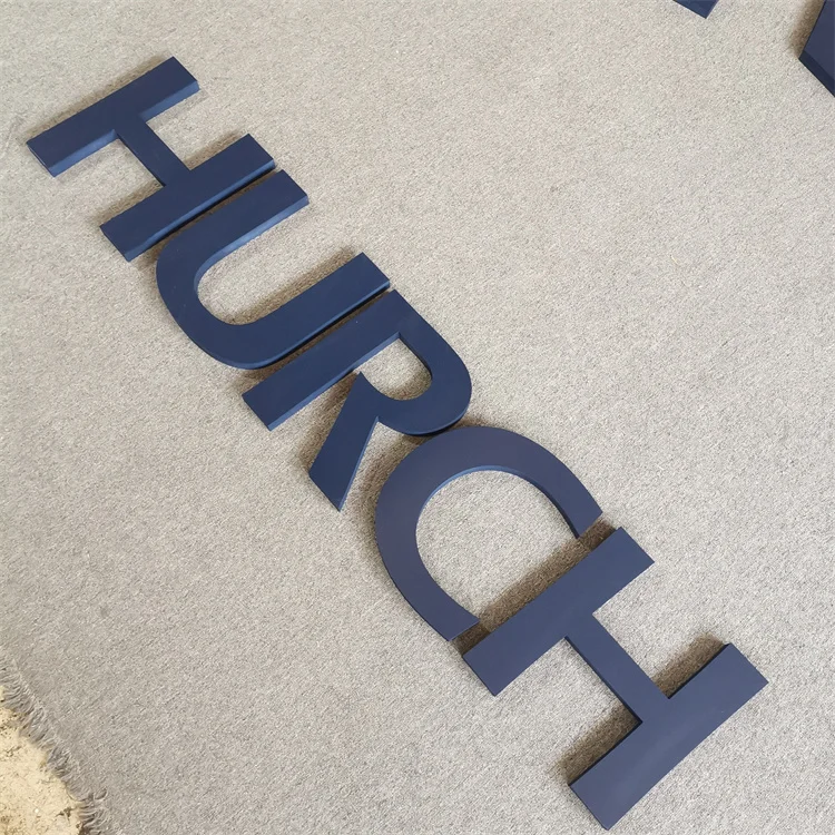 24mm thickness customized advertisement 3D PVC letter blue logo signs plastic wall sign