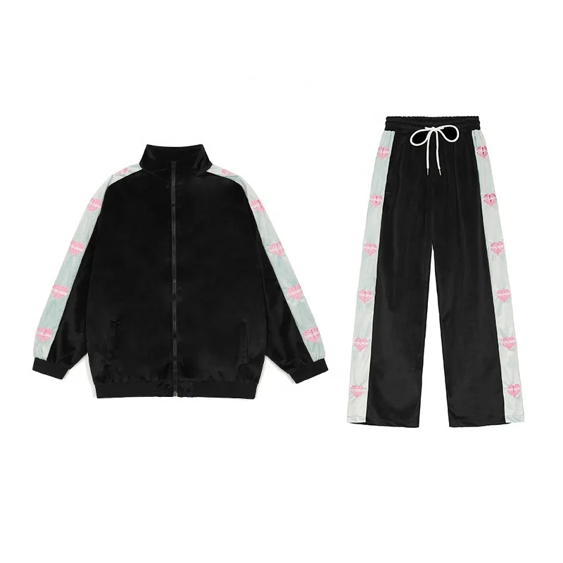 2022 Zipper  Sweatshirt Jogger Suit Set Custom Cotton White Fleece Sweatshirt Sweat Pant Set Men Unisex