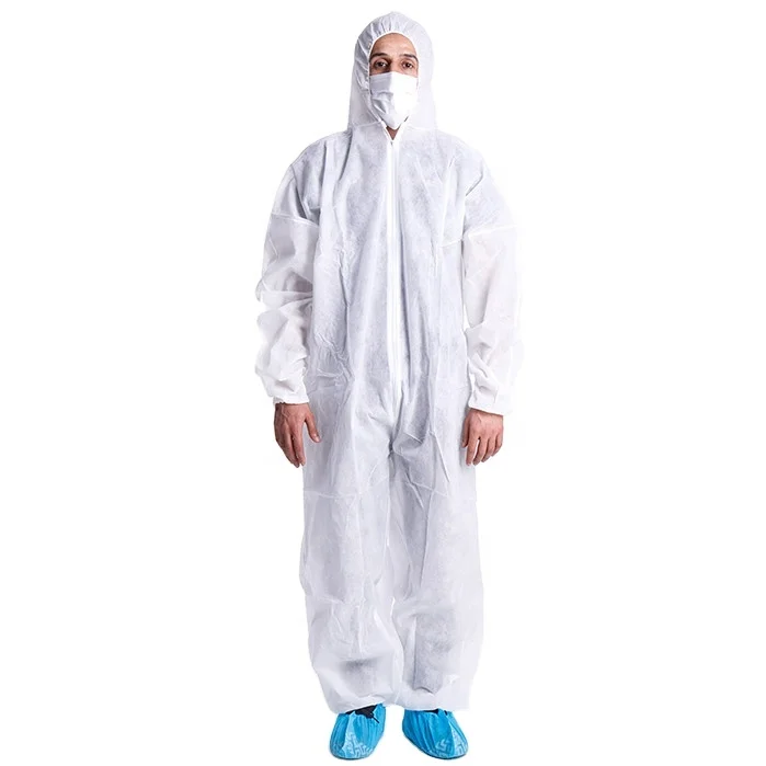  safety industrial disposable pp 50gsm coverall labour supply chemical suit with