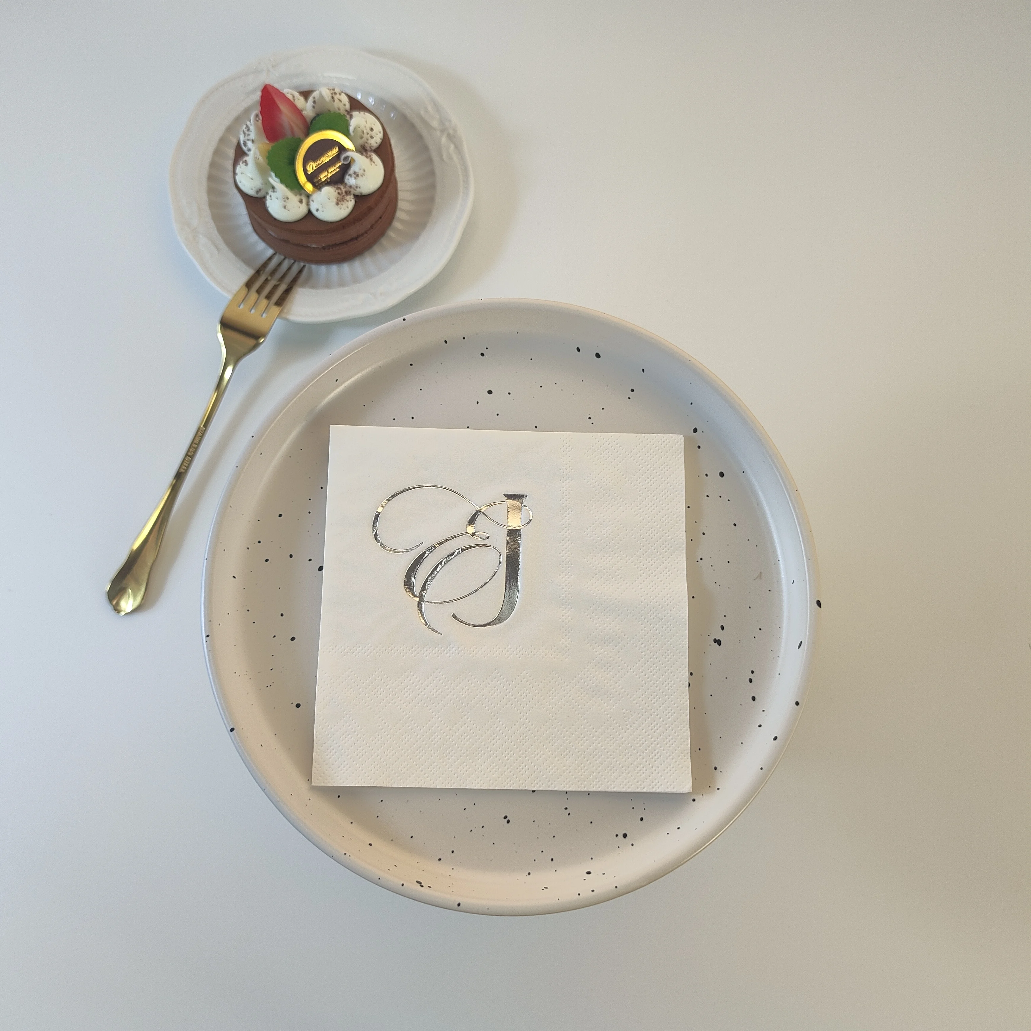 Custom printed tissue paper Napkins Dinner Luncher Table Napkins with Hot stamping silver Logo