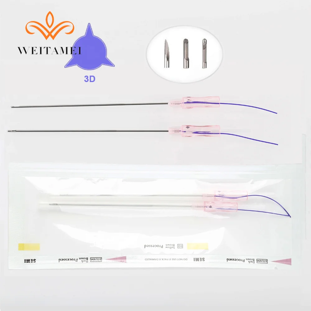 Non-Surgical Absorbable Face Lift Thread 19G 100mm Cog 3D Pdo Thread Sharp Needle
