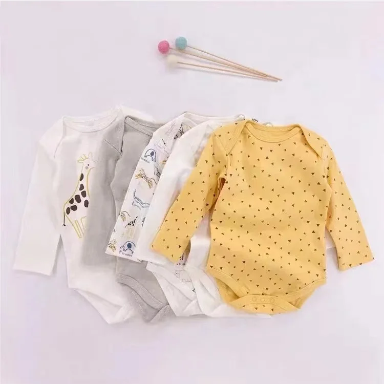 5pcs different models 100% cotton new arrival newborn boy girl onesie long sleeve romper baby