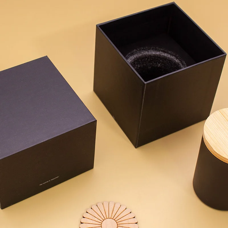 In Stock Hot Stamping Craft 10x10 Foam Insert Rigid White Black Luxury Gift Packaging Boxes Candle For Small Business