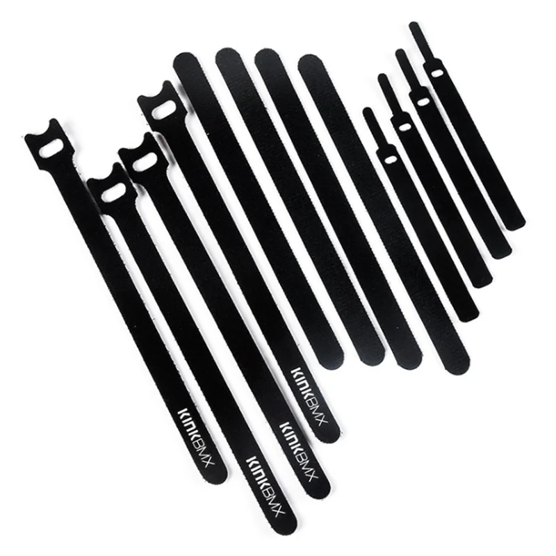 Reusable Black Nylon Hook And Loop Bcak To Back Cable Fastener Strap Tie