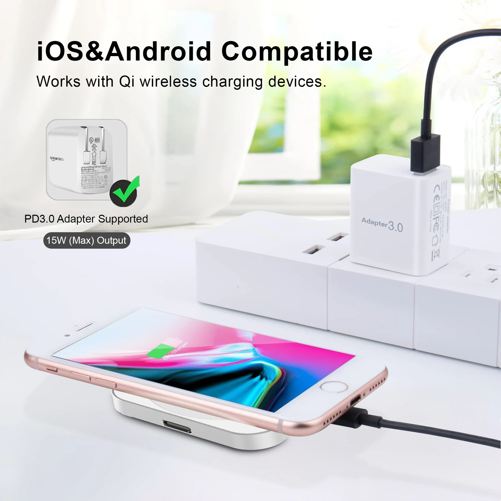 Multifunction 3in1 Universal Phone Wireless Charger Stand Fast Mobile Phone Watch Earphone Wireless Charger