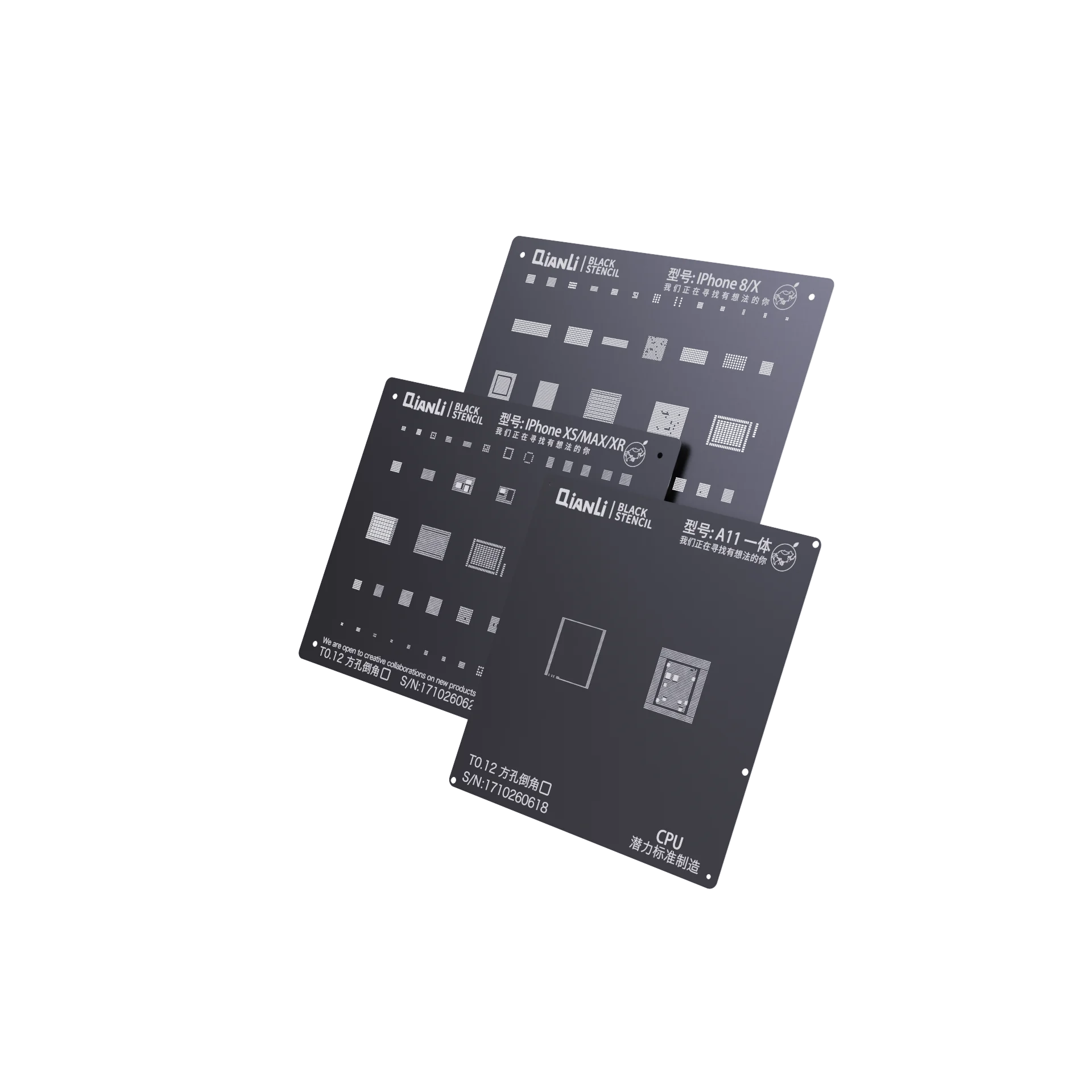 QianLi Original 3D Black Steel Universal I C BGA CPU Reballing Stencils for iphone 3d Stencil