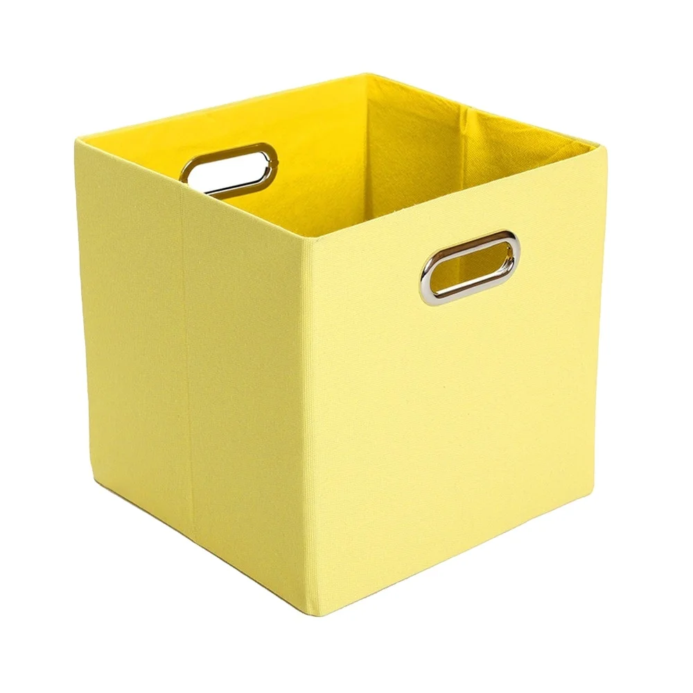 Home Organizer Fabric Foldable Storage Bins Multipurpose Yellow File Storage Boxes