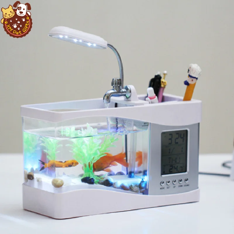 USB Mini office desktop aquarium LED lamp underwater gradient Dream fish tank