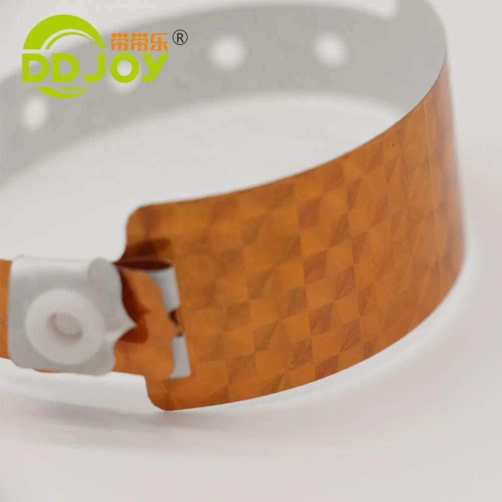 Custom Disposable Holographic Wristband Glitter Effect Cheap Custom Logo Printed Festivals Weddings Christmas Events Promotions