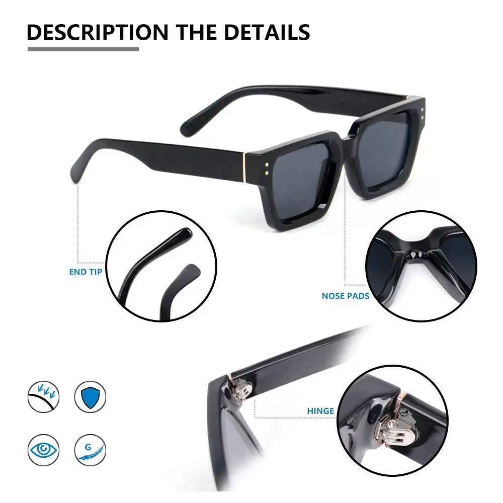 Sunglasses Whole Luxury Custom Premium Shades Women Designer Black Brand Sunglasses Mens Square Sun Glasses For Men