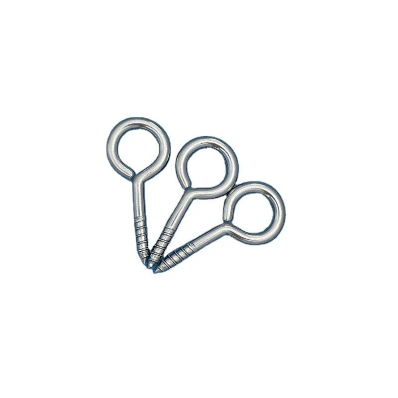 Ready To Ship Wholesale Wood Thread Stainless Steel Furniture Screw Hooks Self-tapping Eye Screw