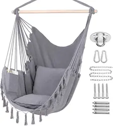 Hanging Rope Swing Outdoor Indoor hanging chair macrame swing rope round hammock chair