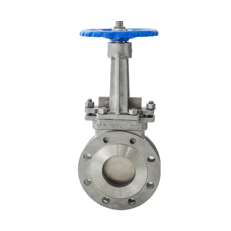 304 stainless steel manual knife sanitary wheel handle flanged end gate valve price