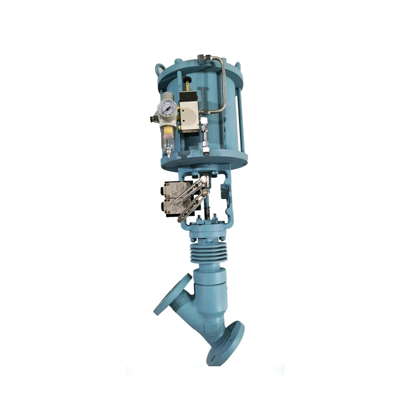 high temperature DN50 flange end pneumatic steam trap valve/Y type globe valve for drain steam power station