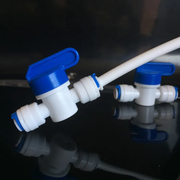 Оригинальный заводской шаровой фильтр 1/4 трубка-1/4 трубки очистители воды RO быстроразъемный ручной клапан