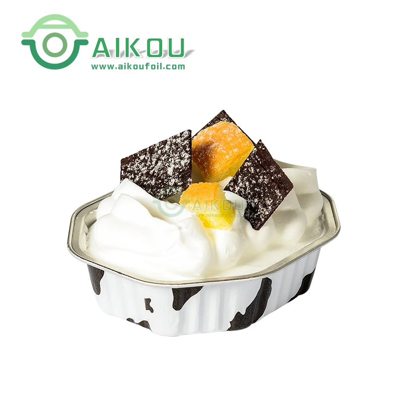 Square foil cup with lid Baking disposable oven cup with lid aluminum cake cup