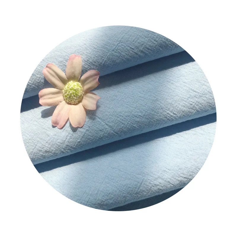 Fast delivery custom solid color clothing sand washed shirt fabric 100% cotton for garment