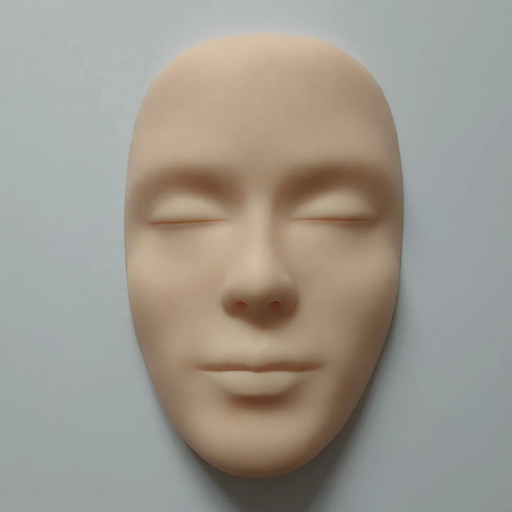 Hot Selling Permanent Makeup Tattoo Training Pad Microblading Realistic Full Face 3D Silicone Makeup Practice Face Practice Skin