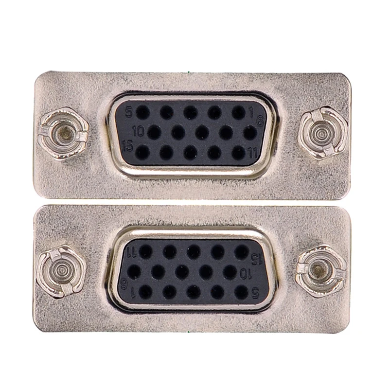 VGA HD15 15 Pin Nickel plated Connector hd15 Female to Female Adapter d-sub db 15pin Female to Female vga adapter  wholesale