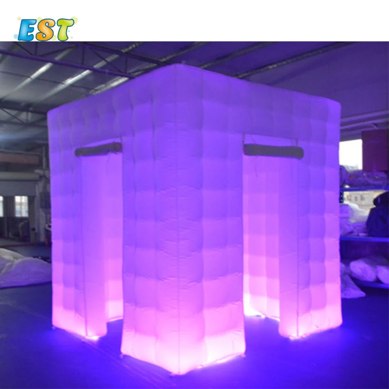 LED Inflatable Cube Photo Booth Tent Photobooth Enclosure or Customized for Sale White or Black Custom Logo Printed CN