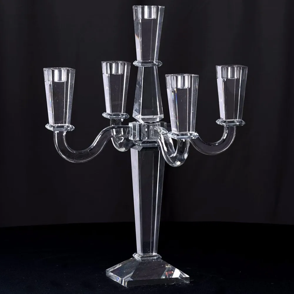 Beautiful 5 arms crystal candelabra for home celebration