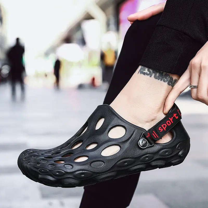 Мужские сандалии на плоской подошве, Нескользящие, Эва, пляжная обувь для воды, для сада, клоги