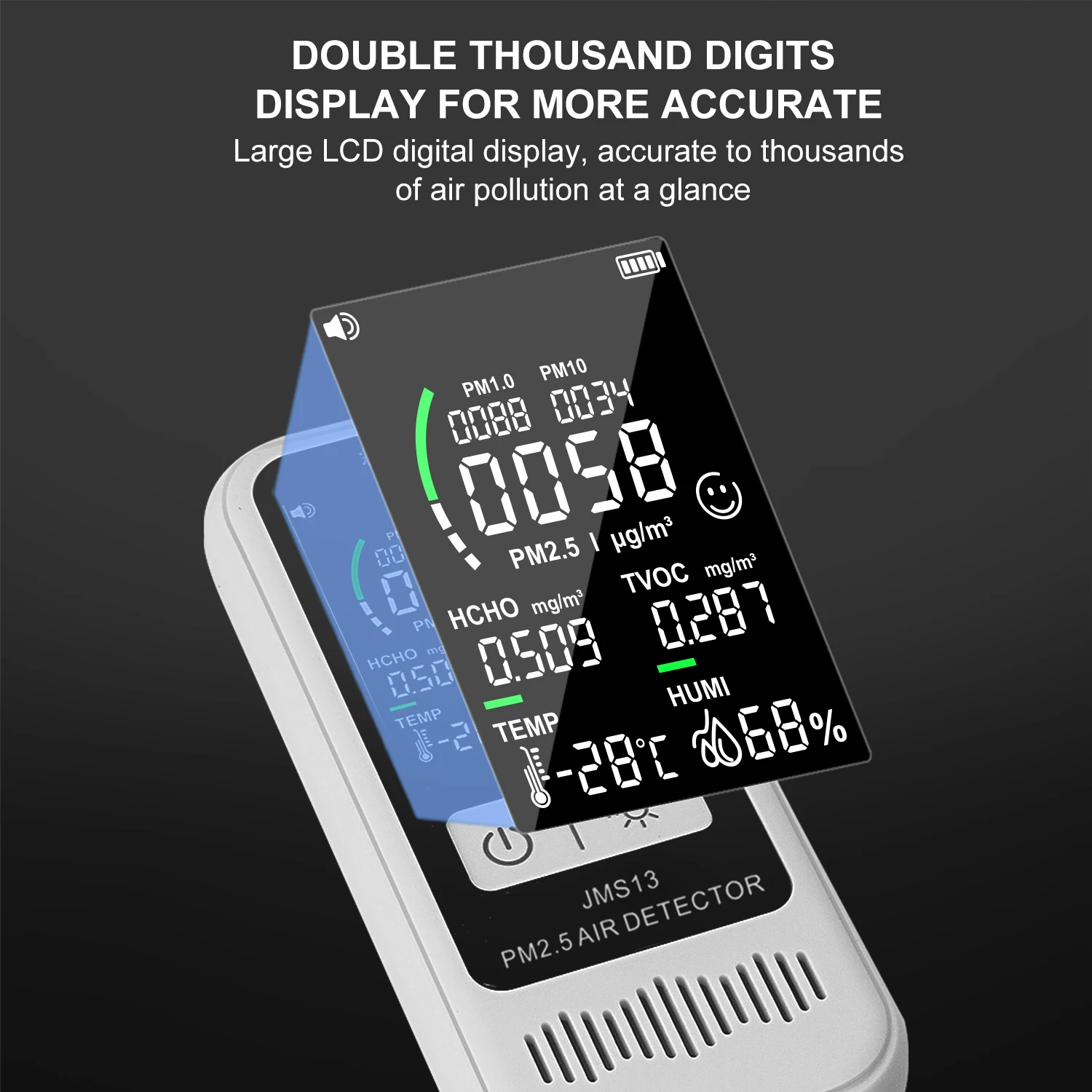 temperature and humidity Sensor Meter Gas Tester Dust Pm25 Pm10 Portable gas detectors TFT air quality monitor accurate