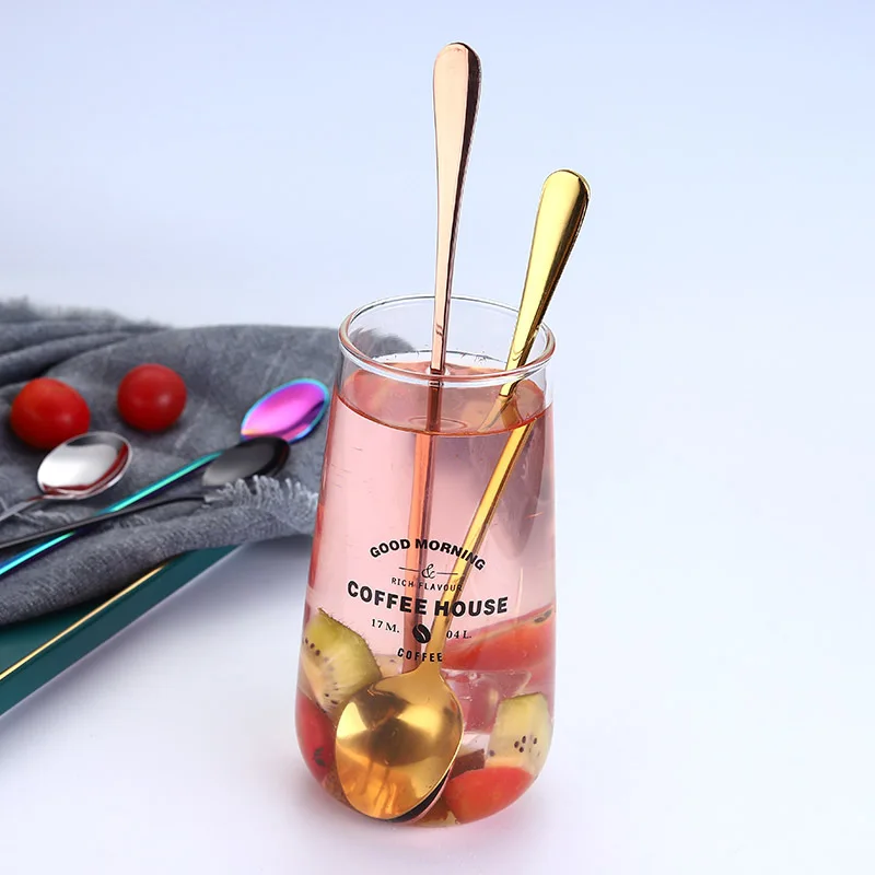 
 18/0 ложка из нержавеющей стали с длинной ручкой, ложка для перемешивания чая, кофе, коктейлей  