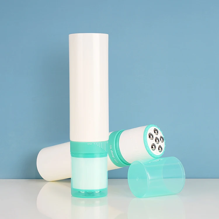 120ml PE Cosmetic Plastic Packaging Body Massage Lotion Roller Tube Skincare Container Tube With 6 Roller Ball Applicator