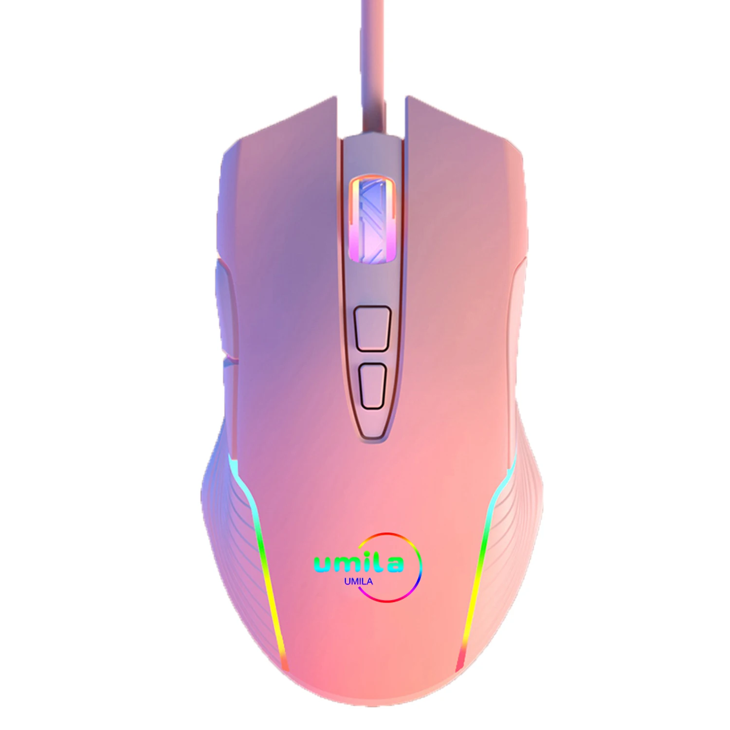 Amazon hot OEM Pink Lightweight Computer Gaming Mouse Custom Logo Wired RGB Glowing Optical Glorious Gamer Mouse