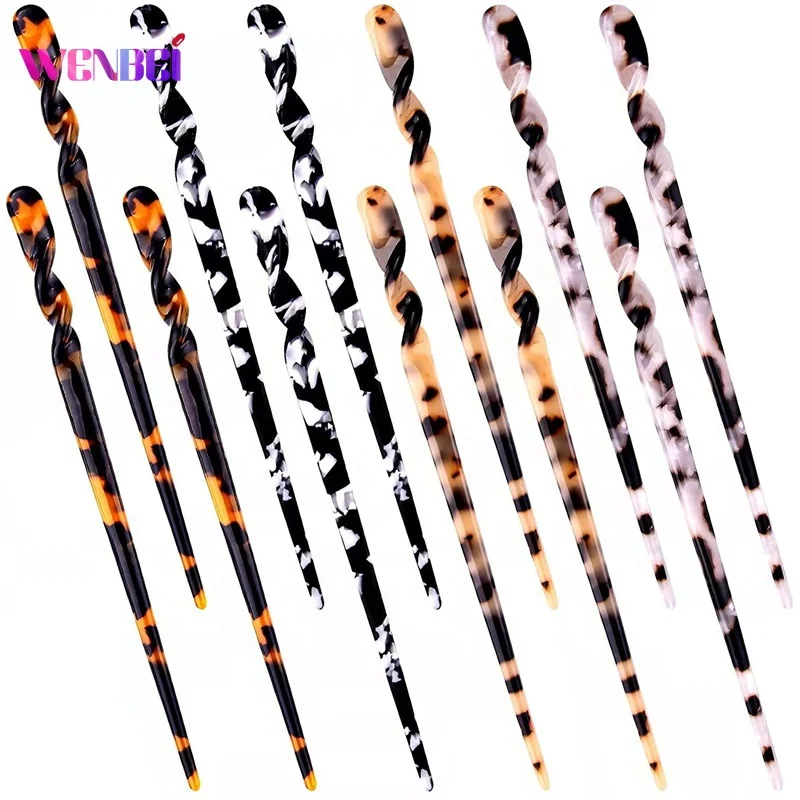 17.5CM Vintage Acetate Chinese Hair Pin Stick Chopsticks Hair Accessory Chop Sticks for Hair