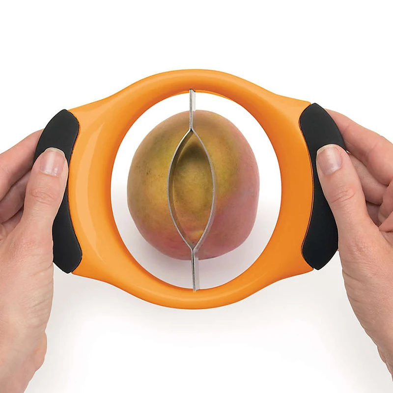 Kitchen Fruit Corer Slicer Mango Slicer Stainless Steel Blade Peeler And Corer Tool Mango Separator With Non-Slip Handle