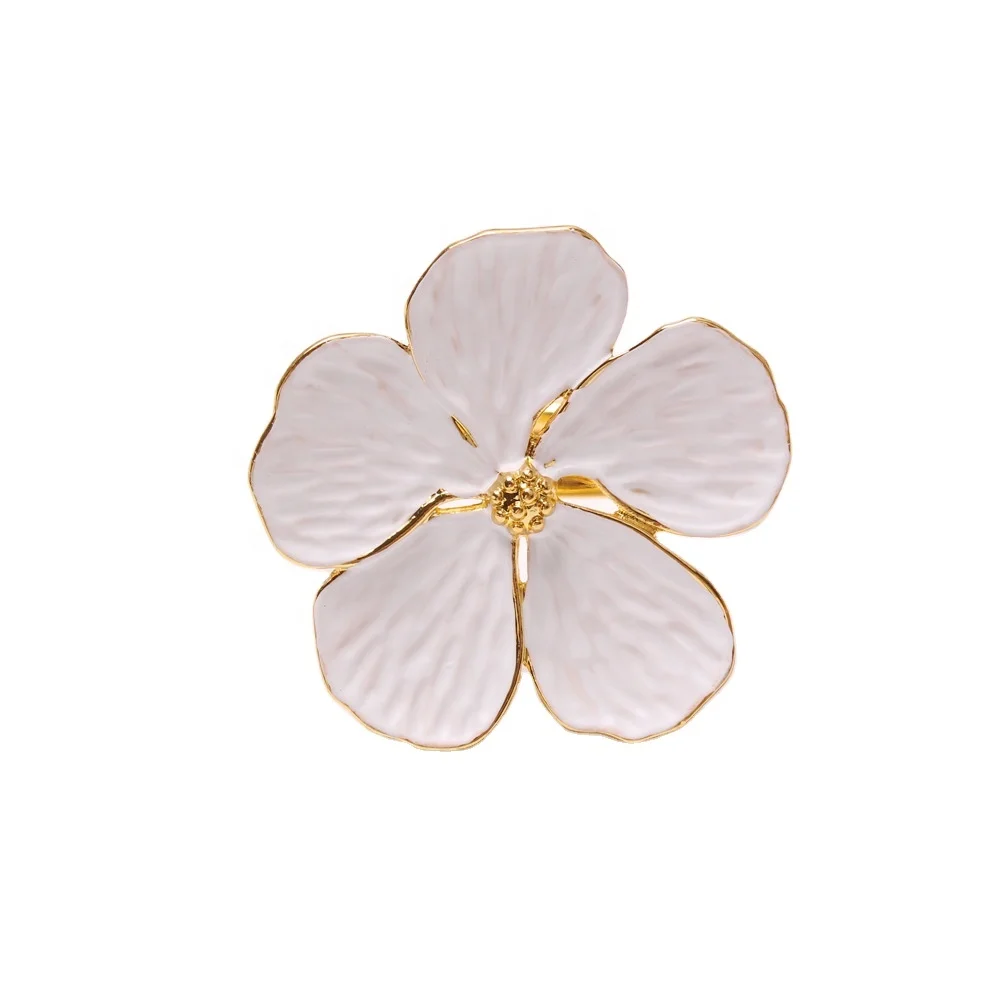 New Wedding Party Accessories Elegant Metal Flower Napkin Ring