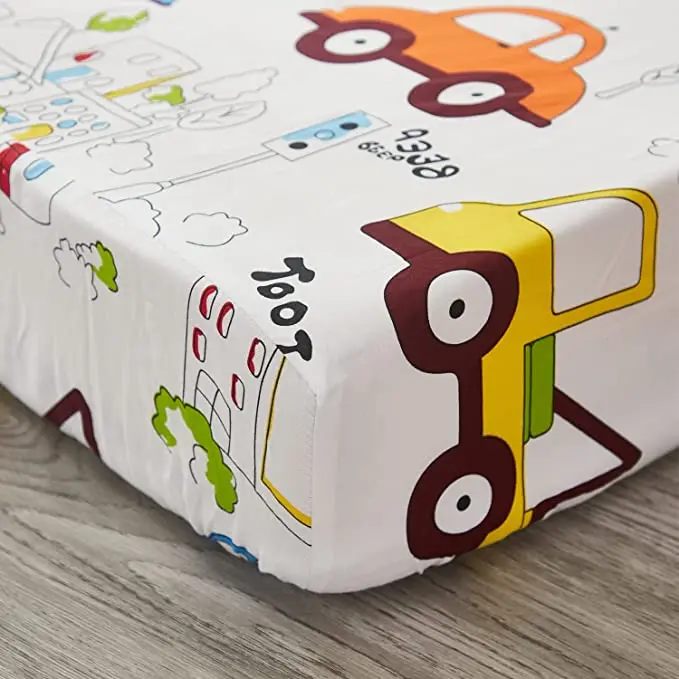 Hot Sell WaterProof Mattress Cover cotton small car printing Bed Mattress Protector