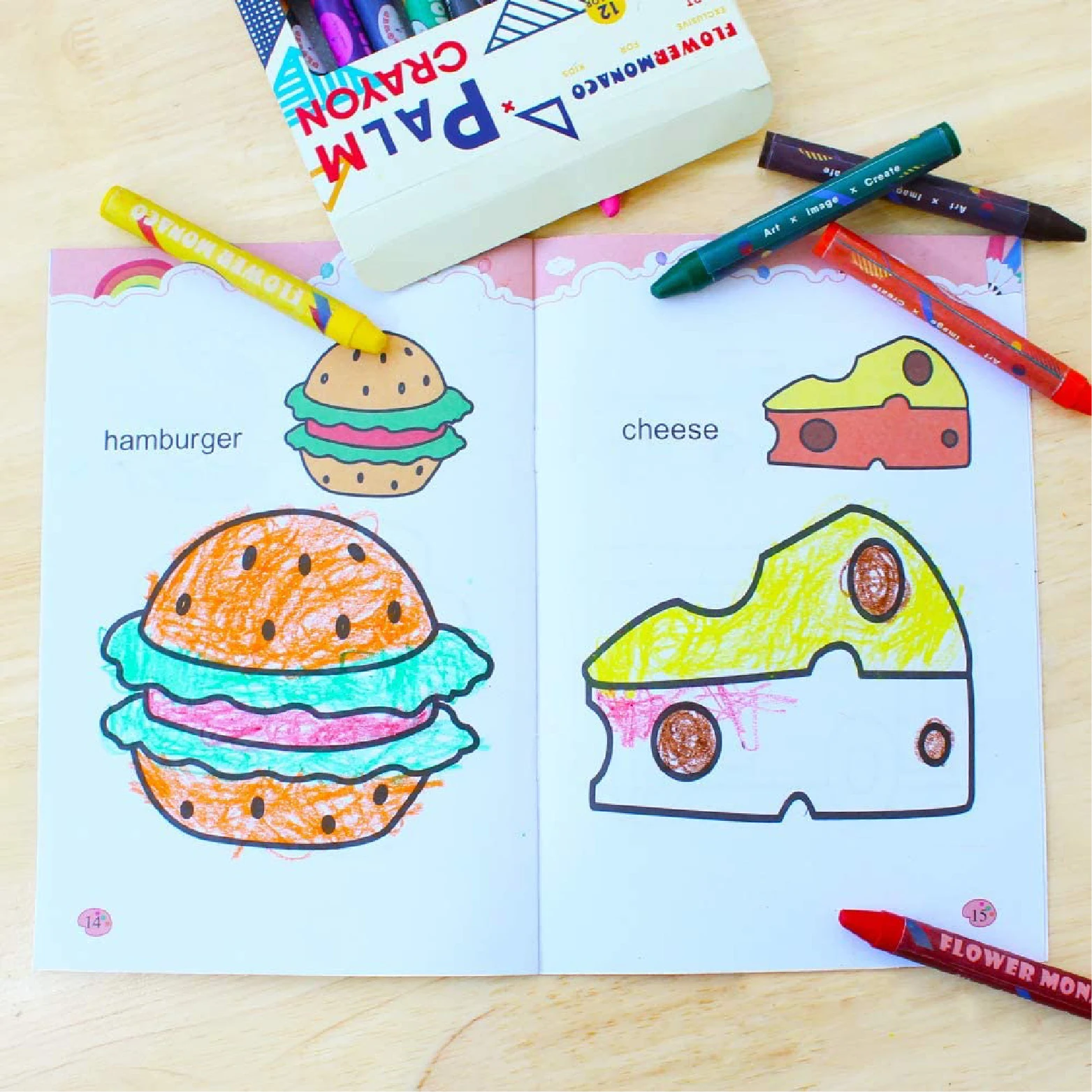 Toddlers Non Toxic Jumbo 12 color Crayons Bulk Learning Educational Kid Drawing Flowermonaco Palm Crayon-white