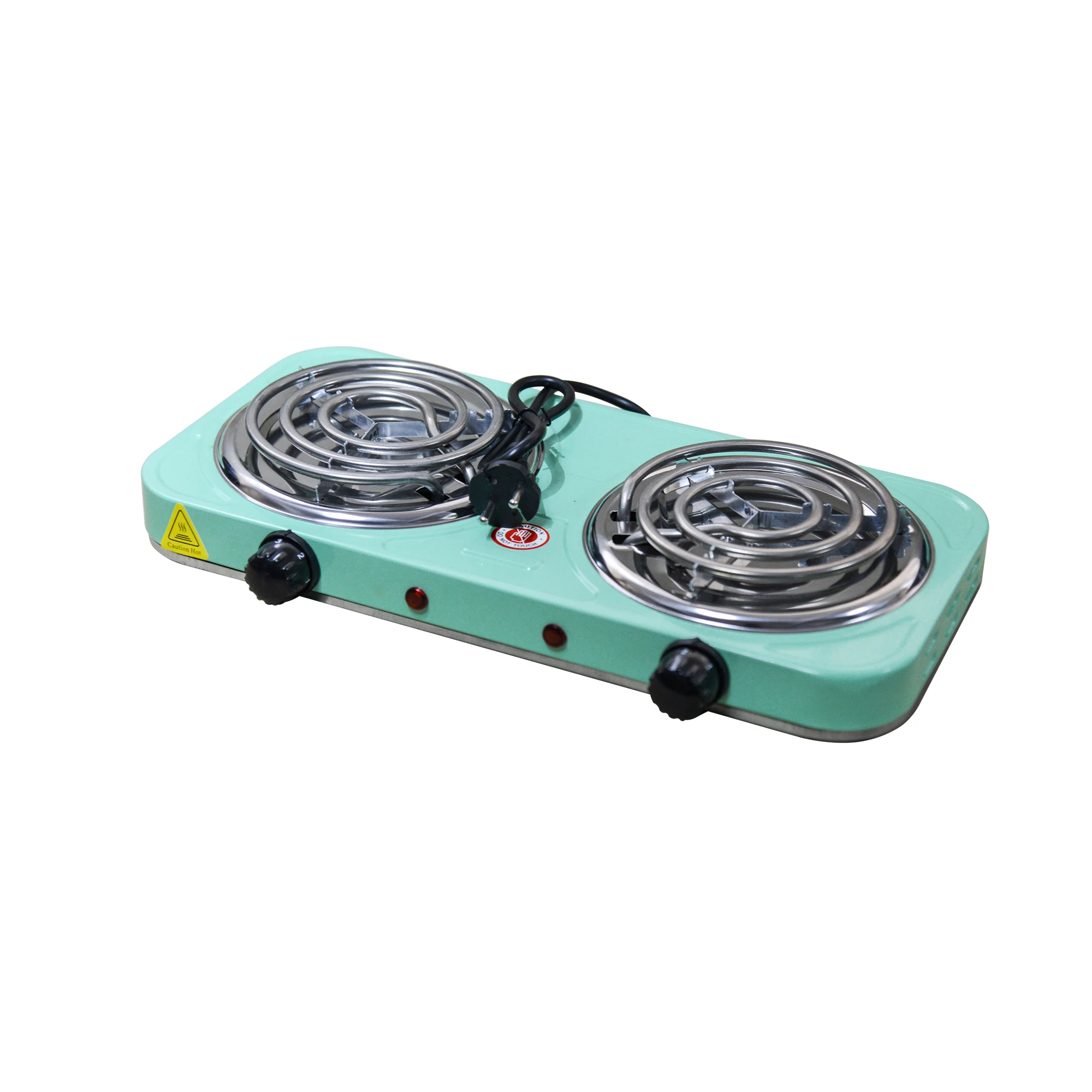 Electric Hot Plate,Mini Double Burner Countertop Cooker Compatible for All Cookwares Cooking with 5 Power Adjustment