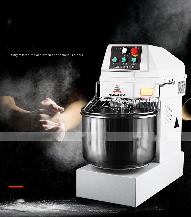 Commercial Stainless Steel 25kg Bakery Dough Mixer 20L Electric Spiral Kneading Machine Automatic Mixer for Large Dough Batches