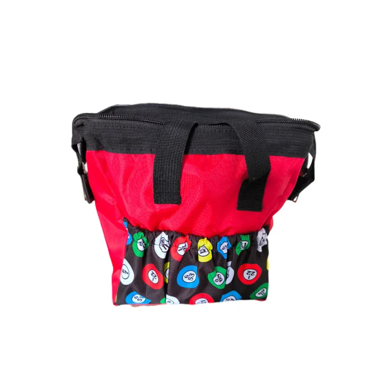 Factory wholesale stock 6 pockets bingo dauber bag bingo tote bag full open for daubers bingo bag