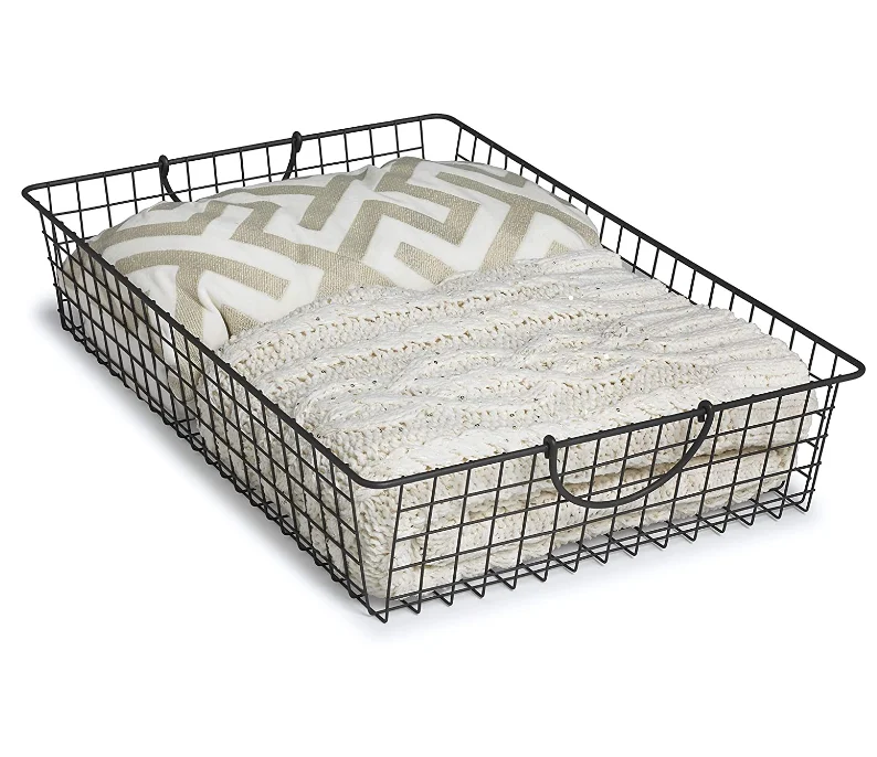 Multipurpose Large Storage Retro Style Basket with Handle Welded