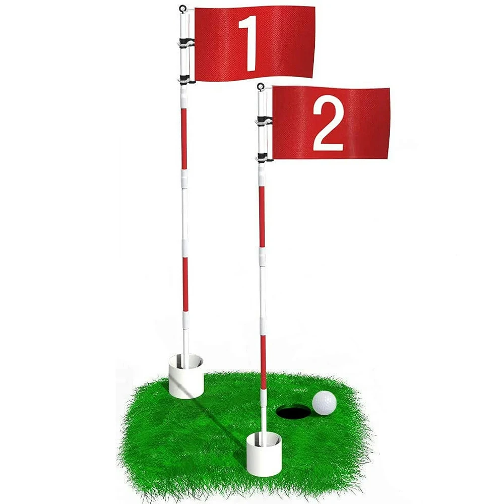 PRIMUS GOLF Hot Sales Golf Practice Flag Stick Removable Plastic Hole Cups And Nylon Cloth Flags Sticks Set Golf Flagstick