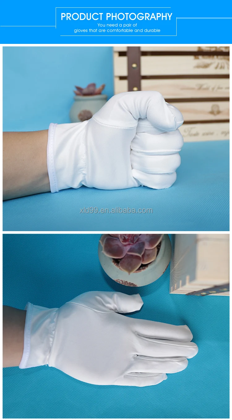 White Jewelry Polishing Gloves Dust Proof Microfiber Gloves White Clean Cloth Glove