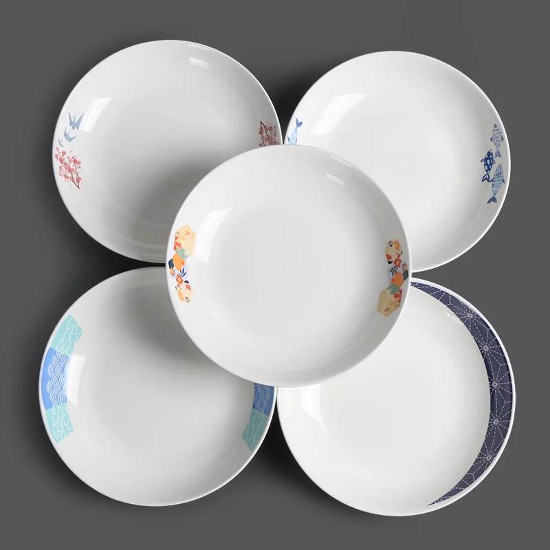 Фарфоровая посуда в минималистском стиле изысканные узоры наклейки керамические тарелки для супа глубокие семейных ресторанов свадьбы