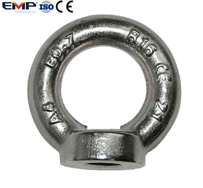 EMP Stainless Steel SS316 SS 304 ASME B8 A2-70 SUS 316 Metric Screw Thread Lifting Eye Nut Bow Nuts