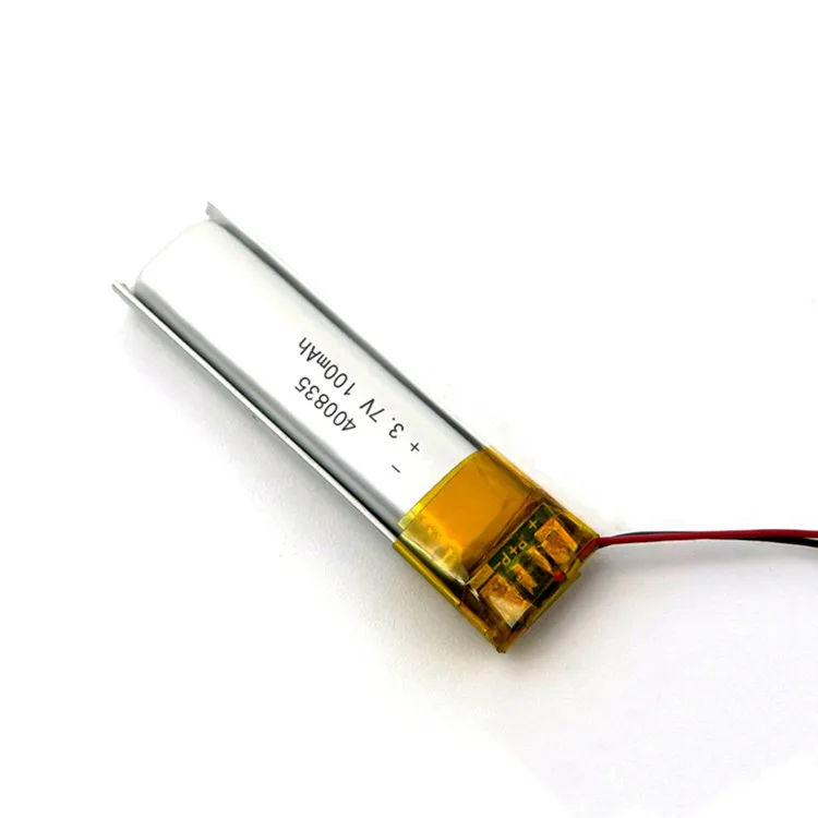 High Quality Rechargeable Small Battery 3.7v 400835 100mah Li-Polymer Batteries  For Mp3 Mp4 Etc