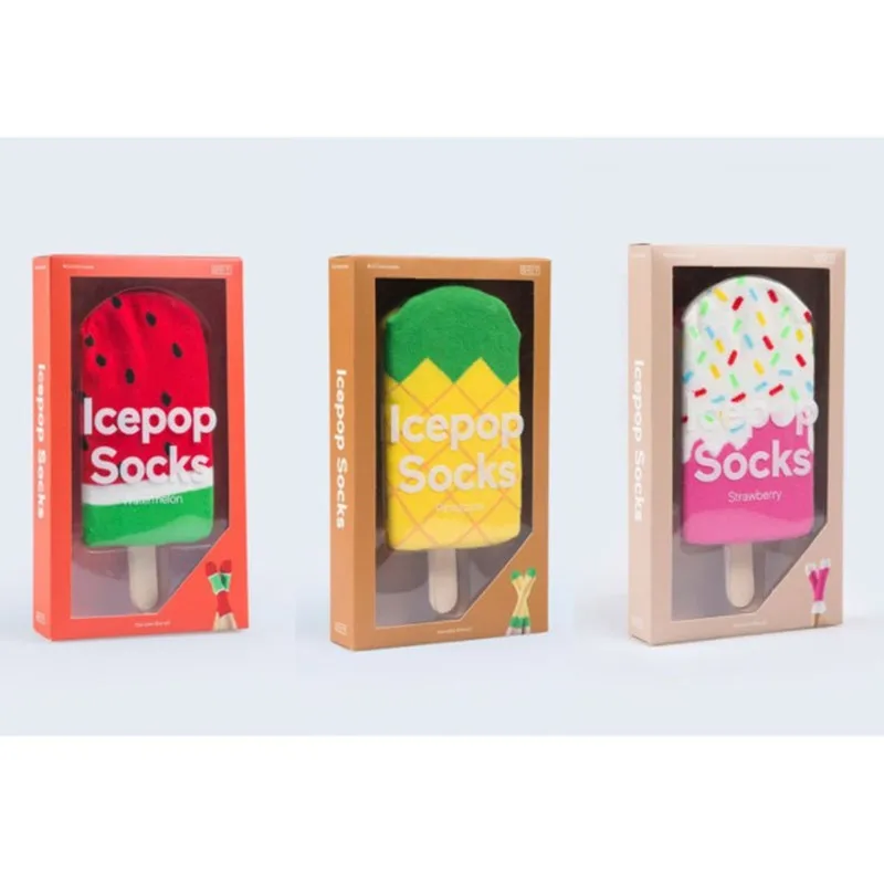 Funny Popsicle Popsicle Socks Watermelon Pineapple Chocolate Strawberry Men And Women Long Casual Couple Socks