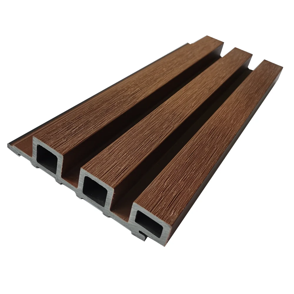 Outdoor Wood Panels WPC Wall Cladding Slat Exterior Wall Paneling Cladding