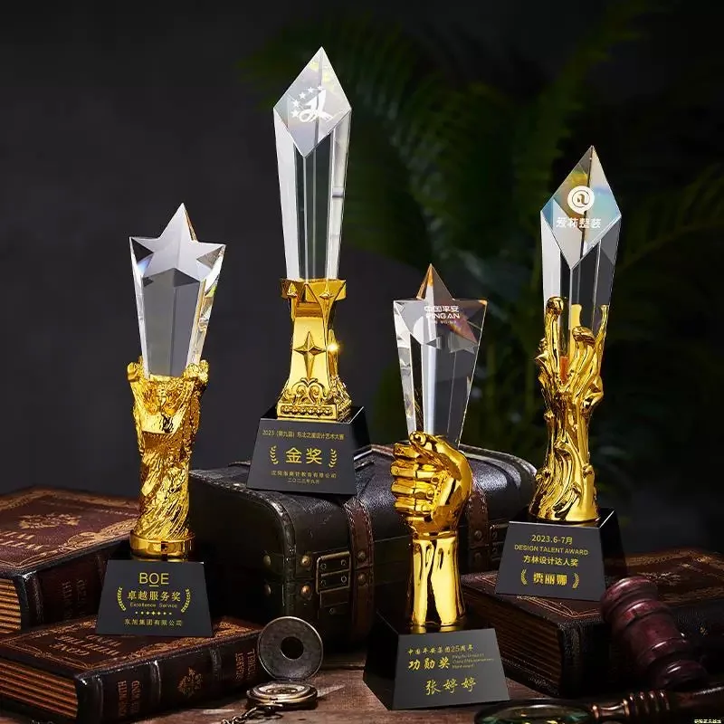 27 см и 29 Высота Золотая Серебряная бронзовая Смола звезда ромбовидная башня Хрустальная награда MH-NJ0608